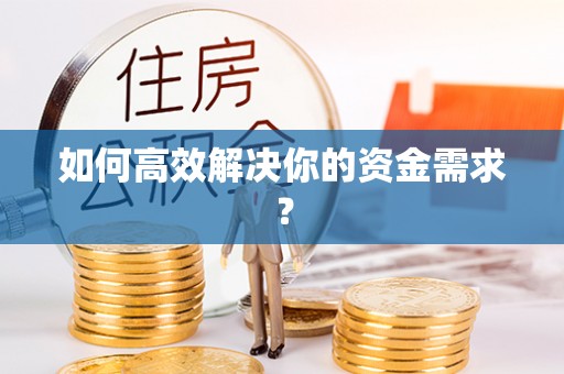 南城如何高效解决你的资金需求？