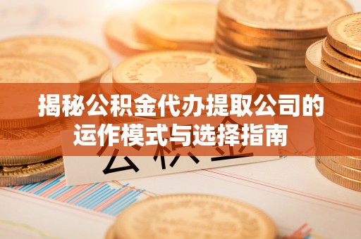 南城揭秘公积金代办提取公司的运作模式与选择指南