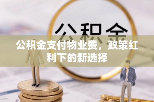 南城公积金支付物业费，政策红利下的新选择