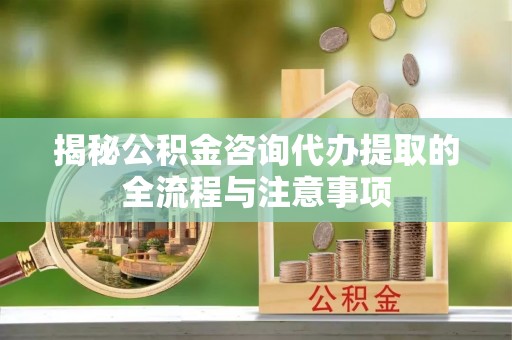 南城揭秘公积金咨询代办提取的全流程与注意事项