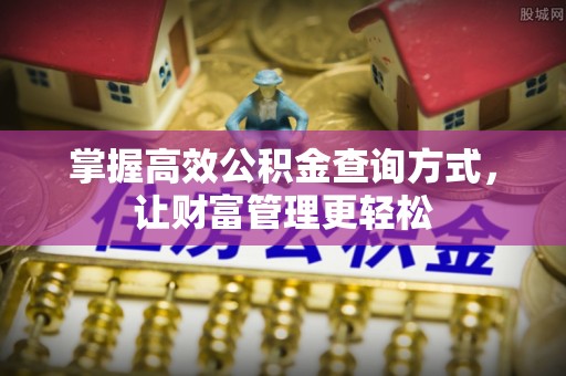 南城掌握高效公积金查询方式，让财富管理更轻松