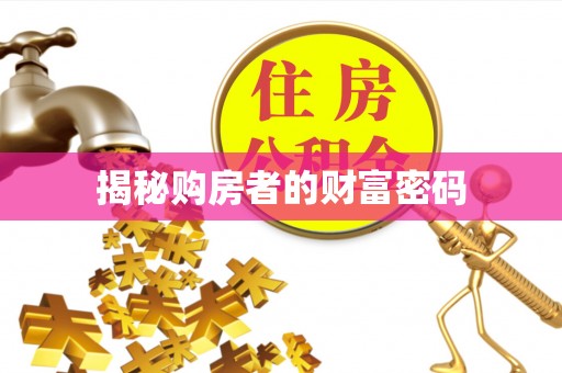 南城揭秘购房者的财富密码