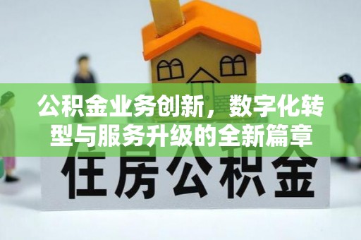 南城公积金业务创新，数字化转型与服务升级的全新篇章