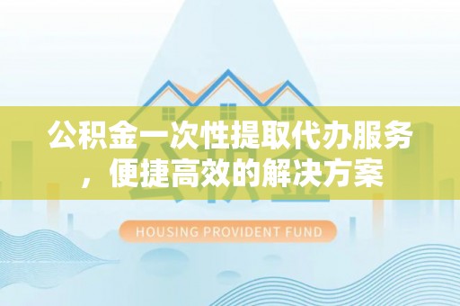 南城公积金一次性提取代办服务，便捷高效的解决方案