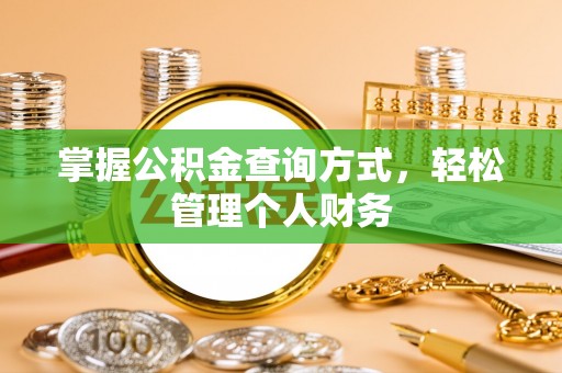南城掌握公积金查询方式，轻松管理个人财务