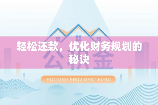 南城轻松还款，优化财务规划的秘诀